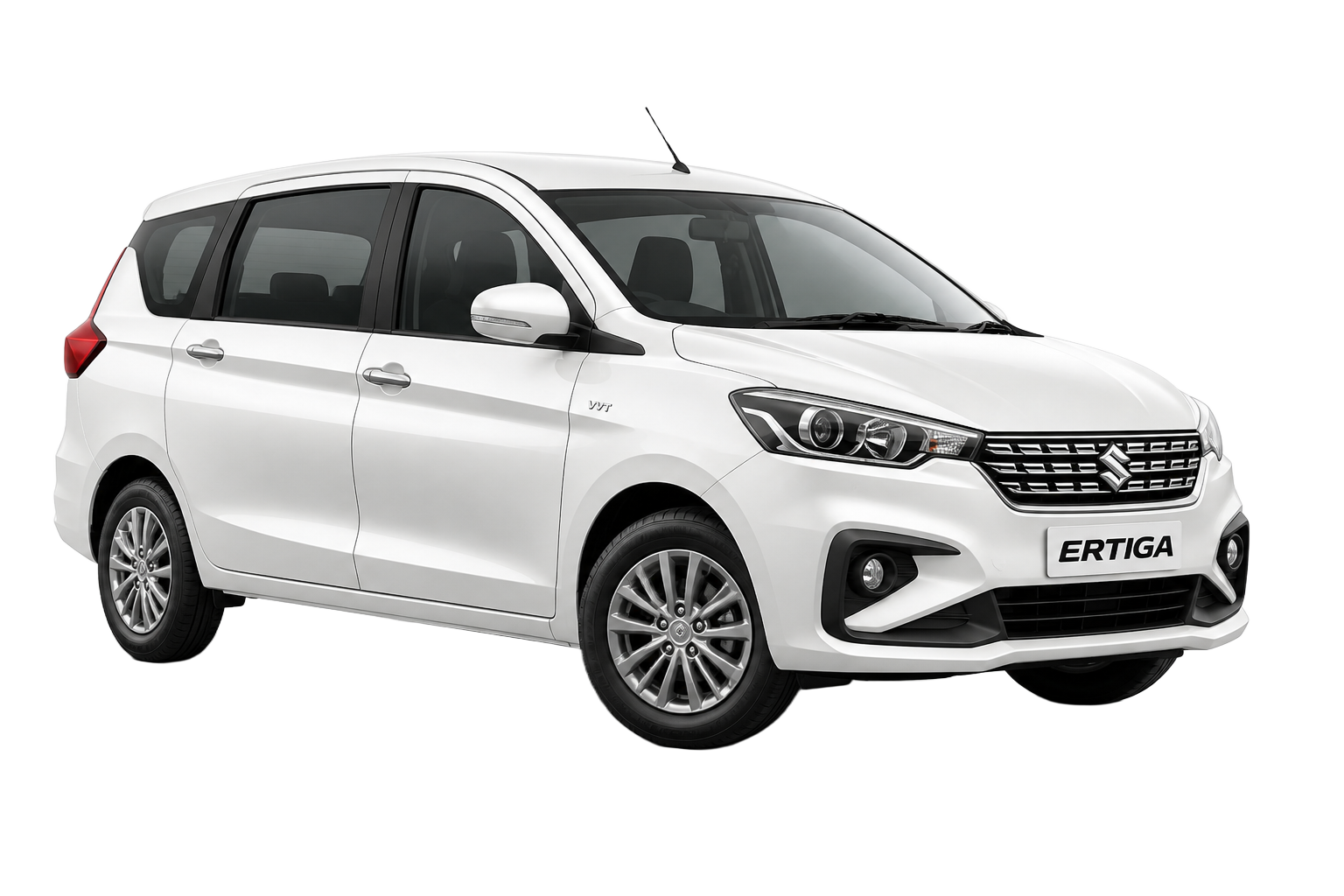 White Maruti Suzuki Ertiga MPV for group transfers in Goa