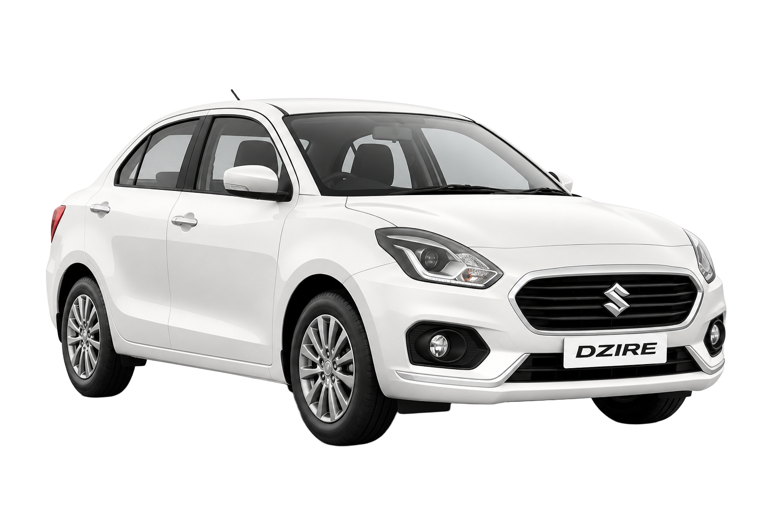 White Maruti Suzuki Dzire sedan for airport transfers in Goa
