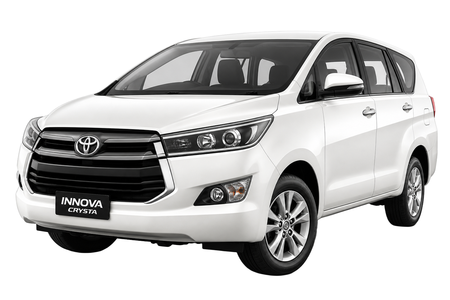 White Toyota Innova Crysta for wedding guest transportation in Goa